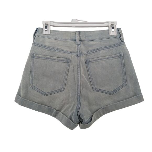 Pacsun Jean Mom Short 26 Light Wash High Rise Denim Side Metal Rings Los Angeles - Picture 2 of 9
